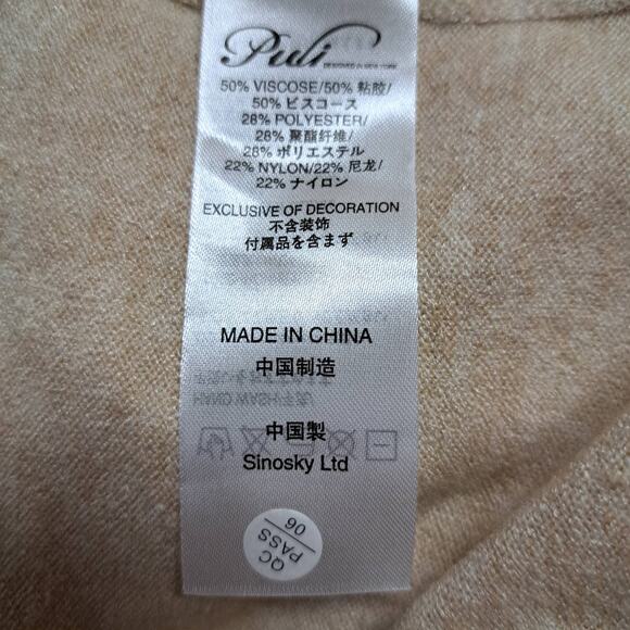 NWT Oatmeal Tan Vesitile Button front lightweight knitted Sweater Poncho Cape - Picture 5 of 6